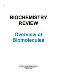 Image of E-book Biochemistry Review : Overview of Biomolecules