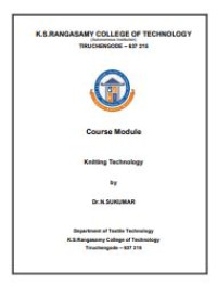 Image of E-book Course Module : Knitting Technology