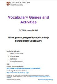 Image of E-book Vocabulary Games and Activities